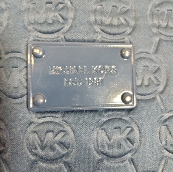 Michael Kors Signature Blue Neoprene Tote Bag - Picture 3 of 6